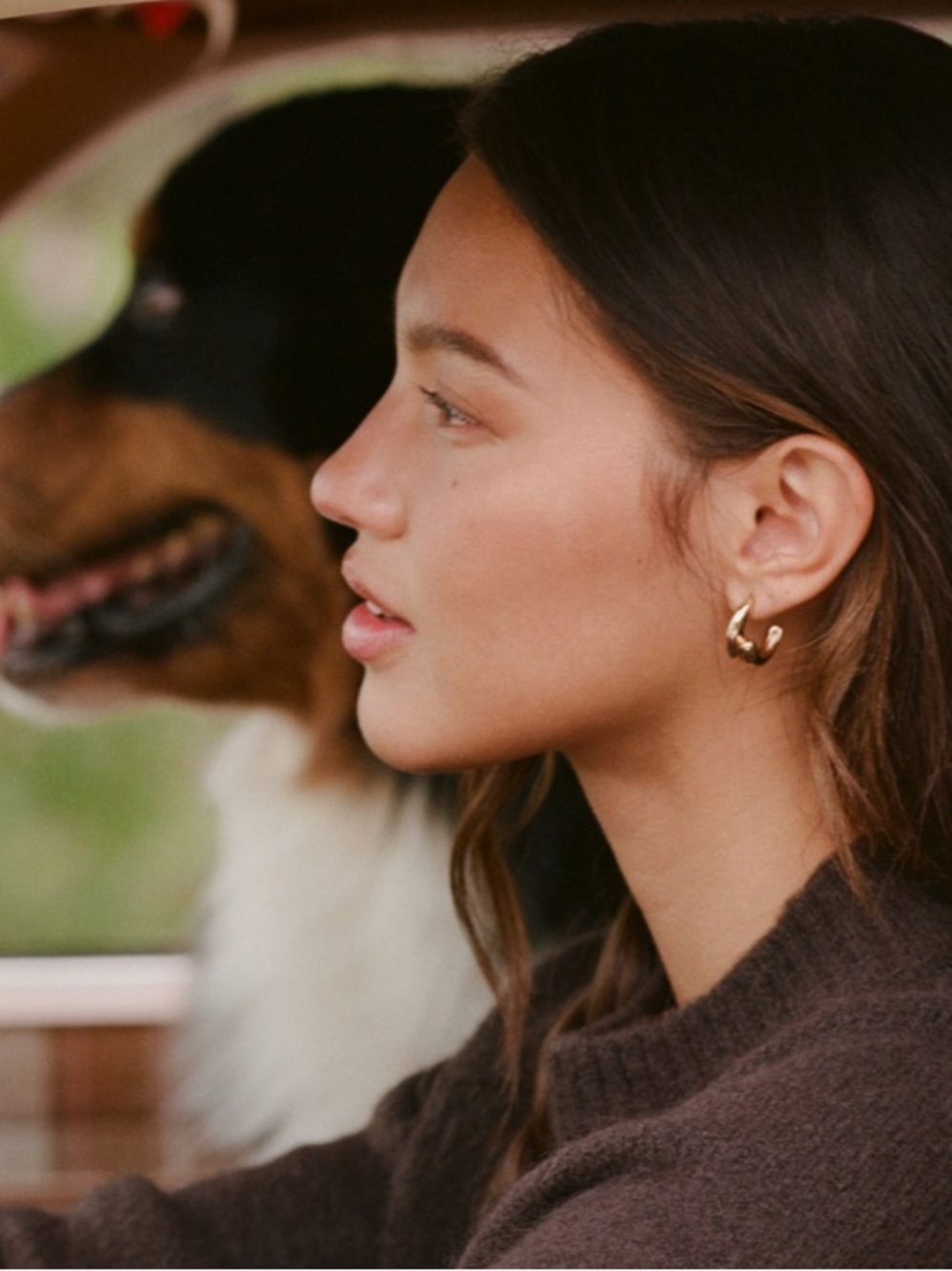 Nwt layered Curved Hoop Stud Earrings